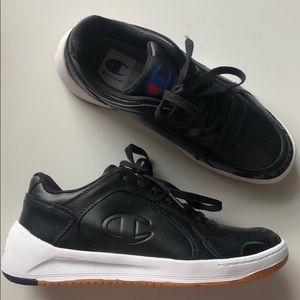 Black Leather Champion Sneaker
